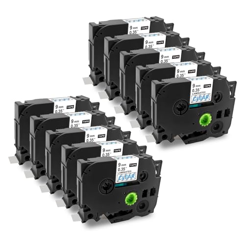 Sluxjet �݊� �s�[�^�b�` �e�[�v 9mm�� �����n���� TZe-123 Tz-123 �e�v�� �u���U�[�H�� �s�[�^�b�`�L���[�u P-touch �ėp �e�[�v�J�[�g���b�W ����8m P�^�b�` �@��Ή� PT-P710BT PT-2500PC 10��