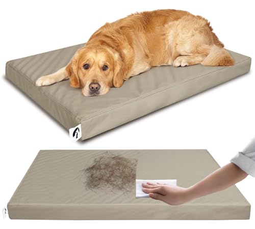 GUANGDEEN XL-Hundebett aus Leder, wasserdicht, haarbeständig, mit waschbaren Bezügen, orthopädisches...