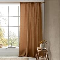 Pineapple Elephant Muscat Waffle 140x183cm Slot Top Voile Curtain Panel Caramel