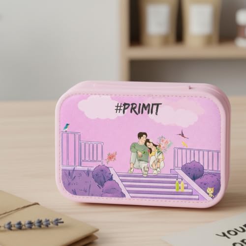 Image of PRIMIT Personalized Jewelry Box for Women & Girls - Travel Jewelry Organizer with Custom Name & Floral Design, Bridesmaid, Wedding, Anniversary (Lovely)