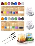 Monivi Candle Sand with Wicks 14 Colors Sand Wax Pearled Candle Wax Beads (1.76oz Each Color, 1.5lb/24.7oz Total up to 120Hours) Refillable Candle Making Kit Mothers Day Gift (Unscented)