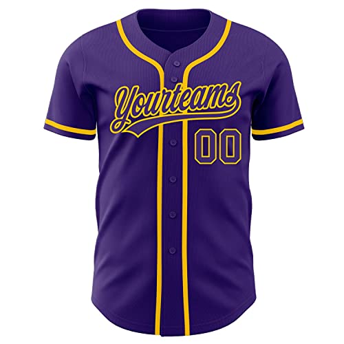 Jersey de béisbol personalizado para hombre y mujer, color púrpura miniatura 1