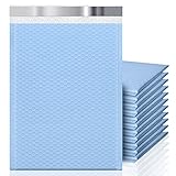 KeePack Poly Bubble Mailers 10.5x16 Inch, Large Durable Padded Envelopes 25 Pack, Shipping Bubble Bags for Mailing/ Packaging/ Delivering (Light Blue)