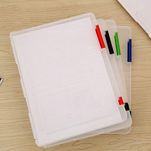 HunptaTransparent Storage Box, Clear Plastic Document Paper Filling, A4 Transparent Storage Box Clear Plastic Document Paper Filling Case File Box Space-Saving Random Colour (Black)