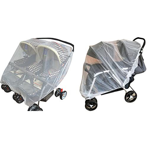 Double Stroller Net Insect-Shield Net Cover Double Joggers Pram Breathable Net Pushchair Accessories