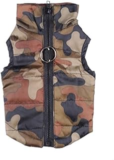 ZoonPark® Pet Cat Dogs Winter Apparel,Dog Cat Warm Soft Light Padded Vest Harness Small Puppy Coat Winter Clothes For Small Medium Dog (XS, Camouflage)