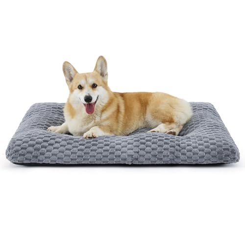 Bedsure Washable Large Dog Bed with Gentle Support 89x58x9 cm Grey