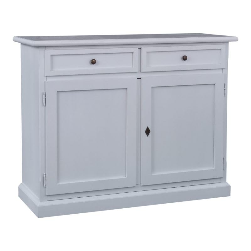  Vicentini arreda CREDENZA MADIA BUFFET IN LEGNO SHABBY CHIC 2 ANTE MOD MARTINI BIANCA