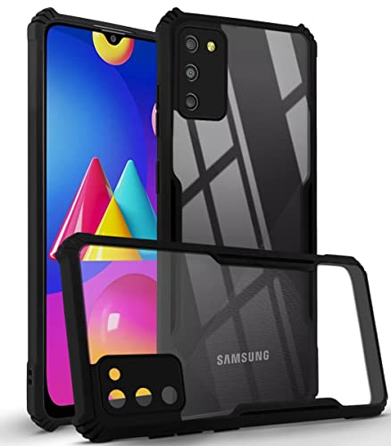 Image of Jkobi Back Cover Case for Samsung Galaxy M02s (Crystal Glass Back | Camera Protection | Shockproof | Professional Black)