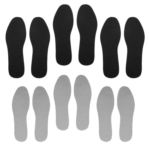 INOOMP 6 Paires Semelles Intérieures Fines à Découper, Noires, Réutilisables