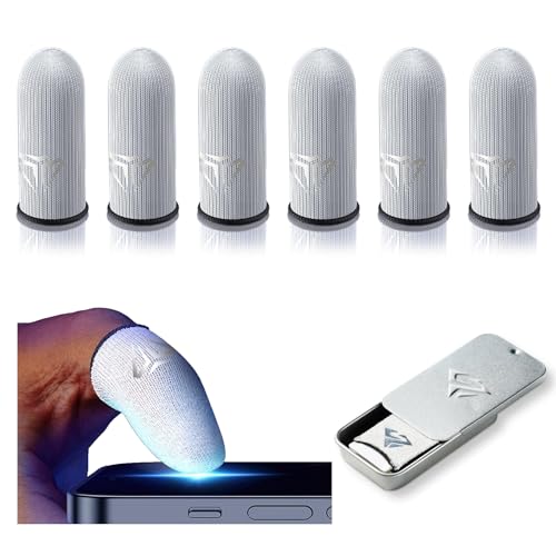 6 Stück Gaming Finger Sleeve, Atmungsaktive Gaming-Fingerhüllen, Schweißfeste Gaming-Daumenhülle, Ultra-empfindliche Fingerhandschuhe, Finger Sleeve Daumenhülsen für Touchscreen Spiel Mobile