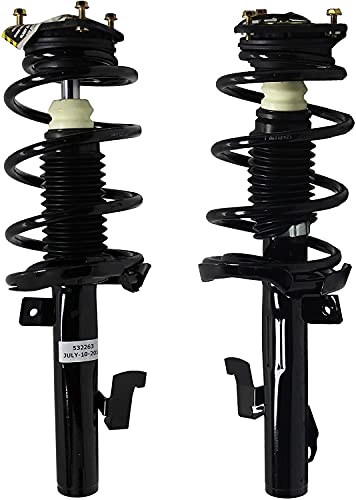 Image of Detroit Axle - Struts Shocks for Mazda 2004-2009 3, 2006-2010 5 Complete 2 Front Ready Struts with Coil Spring Assembly 2 Rear Shock Absorbers 2007 2008 Replacement Suspension Kit