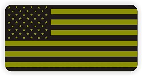 StickerDad® (4 Pack) American Flag OD Green Military Vinyl Hard Hat Helmet Decal - Size: 2" x 1" - Hard Hat, Helmet, Windows, Walls, Bumpers, Laptop, Lockers, etc.