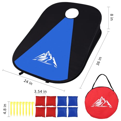 NZQXJXZ Portable Cornhole Board Set with 8 Bean Bags - 3x2 Ft Corn Hole Toss Game for Indoor and Outdoor Party, Ideal for Kids, Adults, Beach, Yard and Camping - Image 3