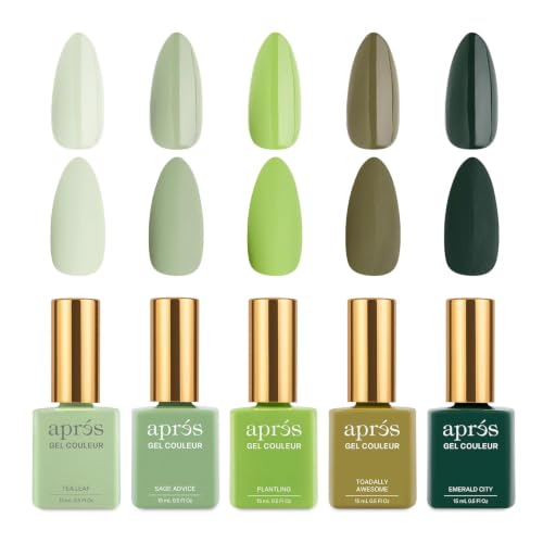 APRÉS Gel Couleur Combo Set, 5 Color Gel Nail Polish,