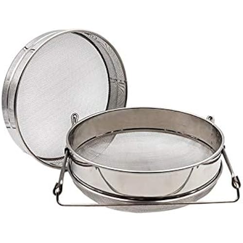 Double Layer Sieve Stainless Steel Honey Strainer | Honey Strainer for 5 Gallon Bucket Beekeeping Equipment Mesh Filter for Beekeepers Honey Extraction
