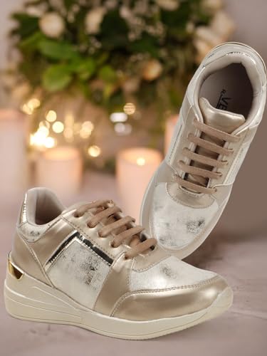 Image of Vendoz Women Casual High Heel Sneakers I Cushioned Insole I All Day Comfortable I Lightweight and Stylish Shoes for Girls