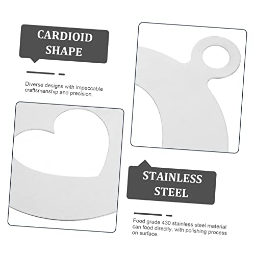 HEALEEP Heart Shape Coffee Decorating Stencils Food Grade Stainless Steel Coffee Art Templates for Latte Cappuccino Mousse Cake Cupcake Decoration Reusable and Easy to Clean