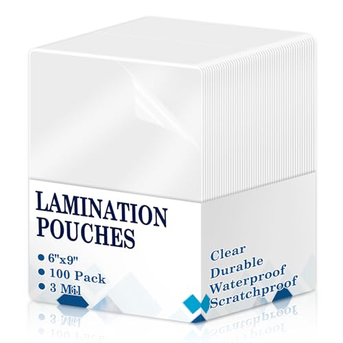 Image of 100 Pack Lamination Pouches 5.5 inch x 8.5 inch 3 mil Clear Half Page Laminating Pouches Photo Size Laminating Sheets Thermal Laminate Pouch for Menu Flashcards Sign Flyer Certificates