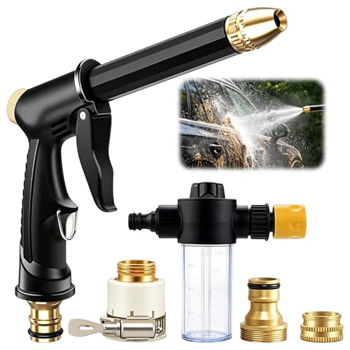 Jet Nozzle Power Washer for Garden Hose, Upgrade Pressure Washer Wand, Adjustable High Pressure Water Nozzle for Car Washing Patio Garden Outdoor Cleaning