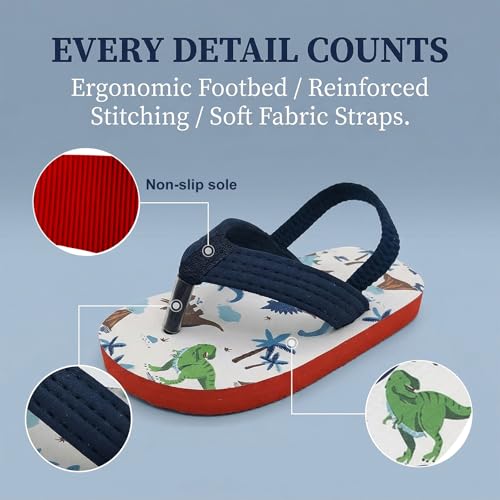 Image of Boys Girls Strap Flip Flops Sandals Cute Cartoon Unicorn Shark Toddler Flip Flop Kids Pool Beach Flat Slide Summer Water Shoes