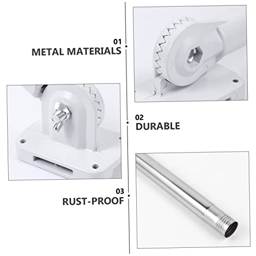 Yardwe 1 Set Stainless Steel Flagpole Outdoor Flag Holder Heavy Duty Flag Pole Clothes Rack Wall Mount Wall Mount Flagpole Flag Pole Clips Flag Pole With Base Wall Flagpole Kit To Rotate #TOP1