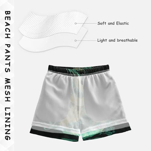 Pigsaly Boys Swim Trunks Fire Chinese Dragon Green Boys Board Shorts Swimsuit Swimwear Summer Bathing Suit XS4