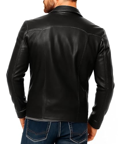 Image of Mens Fight Tyler Durden Brad Costume Coat Motorcycle Retro Racing Biker Red Faux Leather Jacket