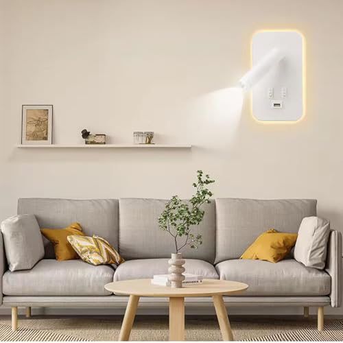 Apliques de pared LED negros con USB e interruptor para dormitorio 7