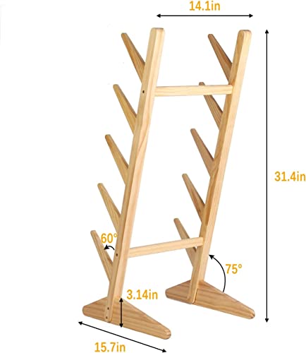 bimiti Skateboard Ständer Boden 5-Layer Skateboard Halter aus Holz Skateboard Aufbewahrung Rack Surfbrett Display Halter für Snowboard Longboard Surfboard Penny Board – Bild 3