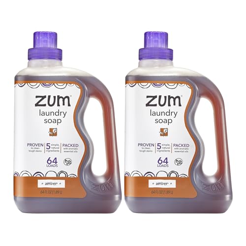 Image of Indigo Wild Zum Clean Laundry Soap - Plant-Based Liquid Laundry Soap - Contains Baking Soda, Essential Oils & Saponified Coconut Oil - Amber - 64 fl oz (2 Pack)
