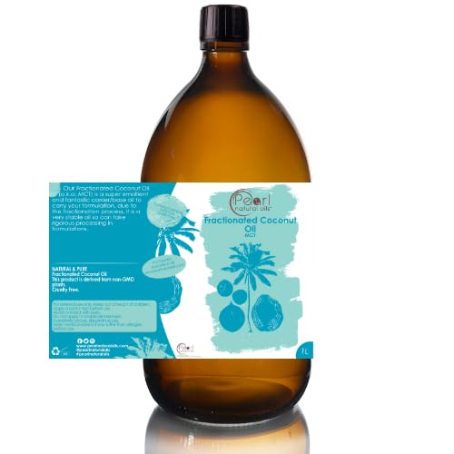 Liquid Fractionated Coconut Oil - 1 Litre - MCT Oil for Skin Hair, Lip Gloss, DIY Beauty, Aromatherapy, Massage, and Cuticle Care