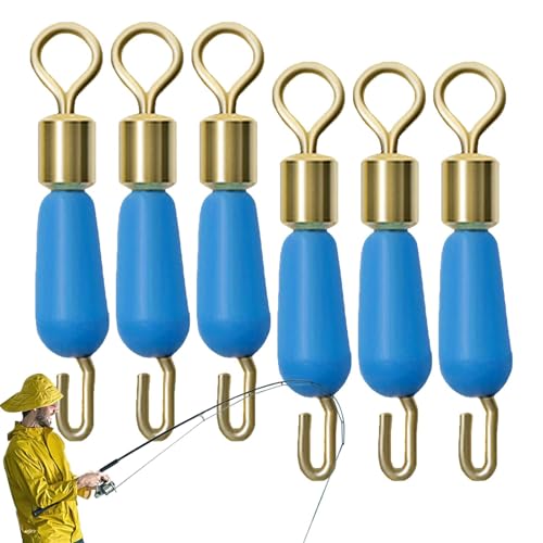 Girelle per Acqua salata, 6 girelle, Attrezzatura da, con Chiusura a Scatto Anti-avvolgimento, Attacco rapido di Sicurezza