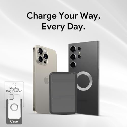 Image of FLiX MagConnect Elite 10,000mAh 15W Magnetic Wireless Output,22.5W QC Pocket Power Delivery PPS,Type C & Type A Input /Output,Rapid Charge,LED Display,Perfect for iPhone 12,13,14(Black)