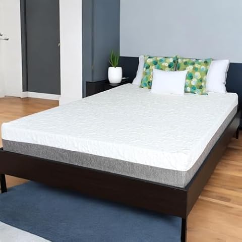 Travel Happy New Item 10 inch Soft Queen Size (60 x 80) New Cooler Sleep Graphite Gel Memory Foam Mattress with Premium Textured 8-Way Stretch Cover Made in The USA (Queen) Cover