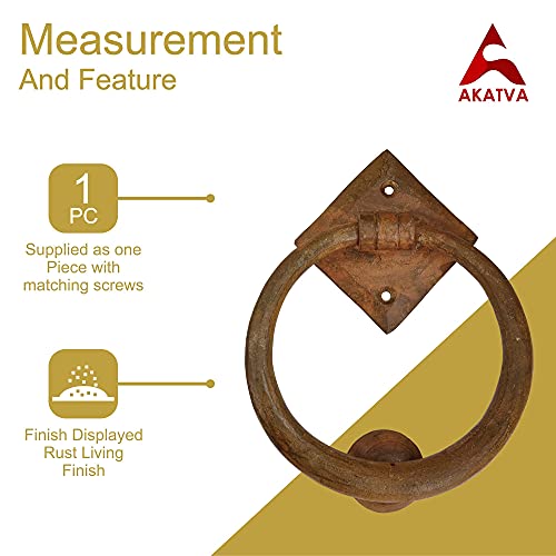 Akatva Iron Door Knocker For Front Door - Rust Living Finish Cast Iron Door Knocker - Exterior Home Door Knocker For Doors – Cast Iron Door Knocker Rust Living Finish #TOP5