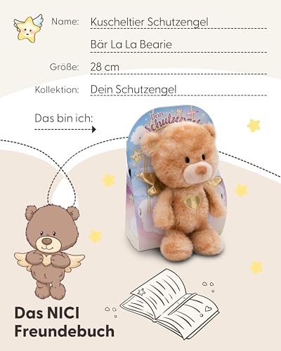 NICI Dein Schutzengel Kuscheltier Bär La La Bearie 28cm in Geschenkbox - Teddybär klein, Niedliches Stofftier zum Kuscheln und Spielen, Plüschtier für Schmusetierliebhaber - 61184