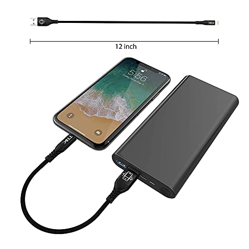 Tt&C Short Iphone Lightning Cable 1Ft Charger Sync And Charging Data Cord Compatible With Iphone 14/14 Pro/ 14 Pro Max/ 13/13 Pro/ 12/11/ Xs/Xs Max/Xr/X/8/8 Plus/7/6S/5C/5S/Ipad Pro Black 4Pack #TOP5