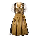 festliches Dirndl aus schwarz goldenem Jaquardstoff mit schimmernden Ranken