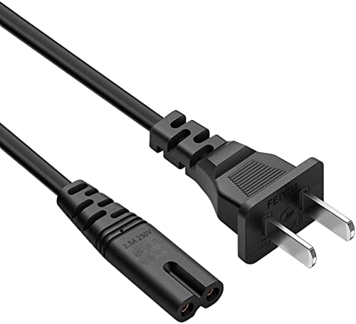 Printer HP Power Cord Cable 10FT for HP OfficeJet Pro, Envy, DeskJet Series Printers 2 Prong Replacement - (ETL Listed Cable)