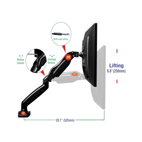 Image of MX Heavy Duty TV Wall Mount Stand for 17-27 inches LED /LCD /Monitor Screen's Full Motion 180 Rotatable Universal Wall Mount Bracket (Monitor Desk Mount, 17 inch- 27 inch)