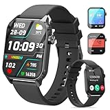 TRAUSI Smart Watches for Women Men, 1.83 inches HD Smartwatch with 120 Sports Modes, Heart Rate/Sleep Monitor, IP67 Waterproof, Bluetooth Call & Music Control for iPhone/Android (Black) (Black)