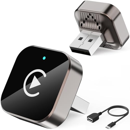 Image of (2026 Upgraded) Wireless CarPlay Adapter for Apple iPhone＆Android, Small Size,Plug and Play,Fast and Stable Connection Wireless Adapter for CarPlay＆Android-No Latency to Screen(Black)
