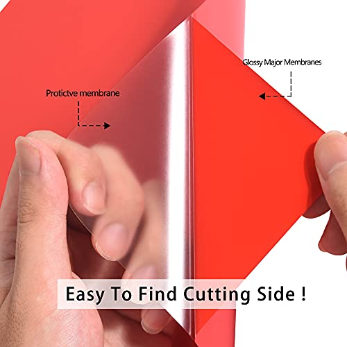 Image of RENLITONG Red Iron on Vinyl - 12Inch by 5ft Roll HTV Heat Transfer Vinyl for T-Shirt HTV Rolls for All Cutter Machine - Easy to Cut & Weed for Heat Transfer Design