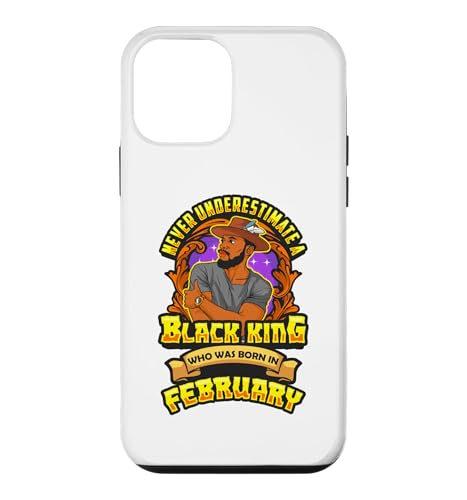 Never Underestimate A Black King in February Men Boy �X�}�z�P�[�X iPhone 12 mini �p