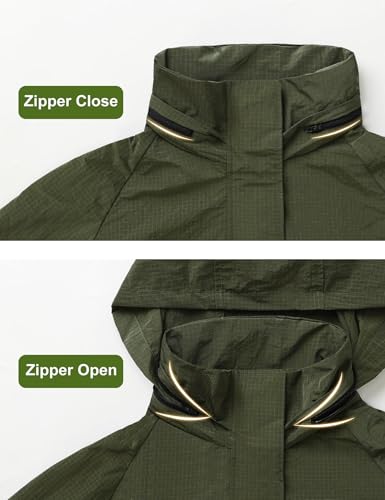 Orolay Women's Lightweight Windbreaker Hooded Rain Jacket Relaxed Fit Raincoat with Pockets for Outdoor4
