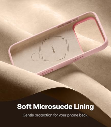 Image of TORRAS Q3 Wind for iPhone 17 Pro Case Silicone, 360 Magnetic Stand, Fit for MagSafe, Camera Control, Safe Soft Elegant Phone Case for iPhone 17 Pro 6.3'', Powder Pink