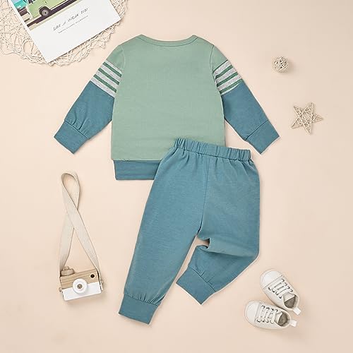 Image of FOCUTEBB Toddler Boy Clothes Baby Boys Fall Winter Outfits Long Sleeve Sweatshirt Top Jogger Pants Set Boys Outfit Set 12M-4T