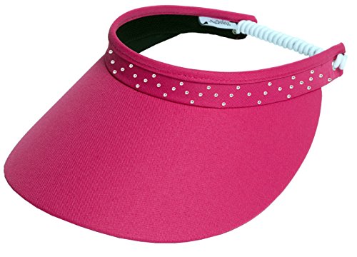 Glove It Bling Visor, Ladies Visor Hat, Sun Visor for Women, Golf Visor, Visor for Running, Tennis, Beach, Pink Bling Coil Visor