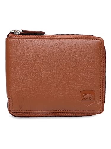 Image of SAMTROH Men Casual, Ethnic, Evening /Party, Formal, Travel, Trendy Tan Artificial Leather Wallet (4 Card Slots) (Tann)